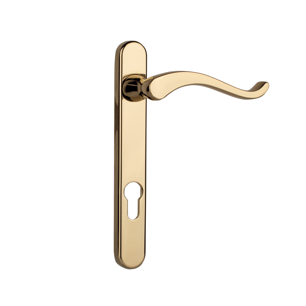 Timber Series Windsor Swan Door Handle (Left Hand) - Polished Gold - (Sold in Pairs)